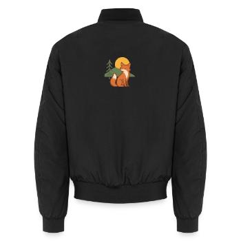 Forest fox at sunset - Unisex Bomber Jacket - black - Back - AI Model Male 185 light (185cm)
