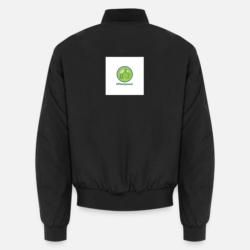 Plantpower Grünes Daumen-Logo - Unisex Bomberjacke - Schwarz