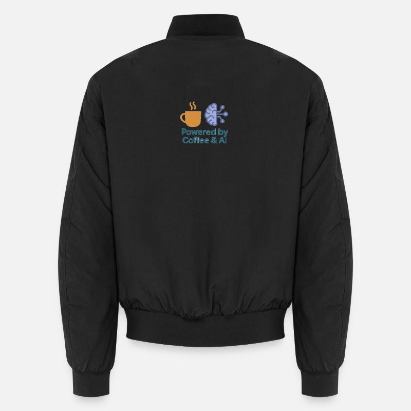 Coffee AI Power Design - Unisex Bomber Jacket - black