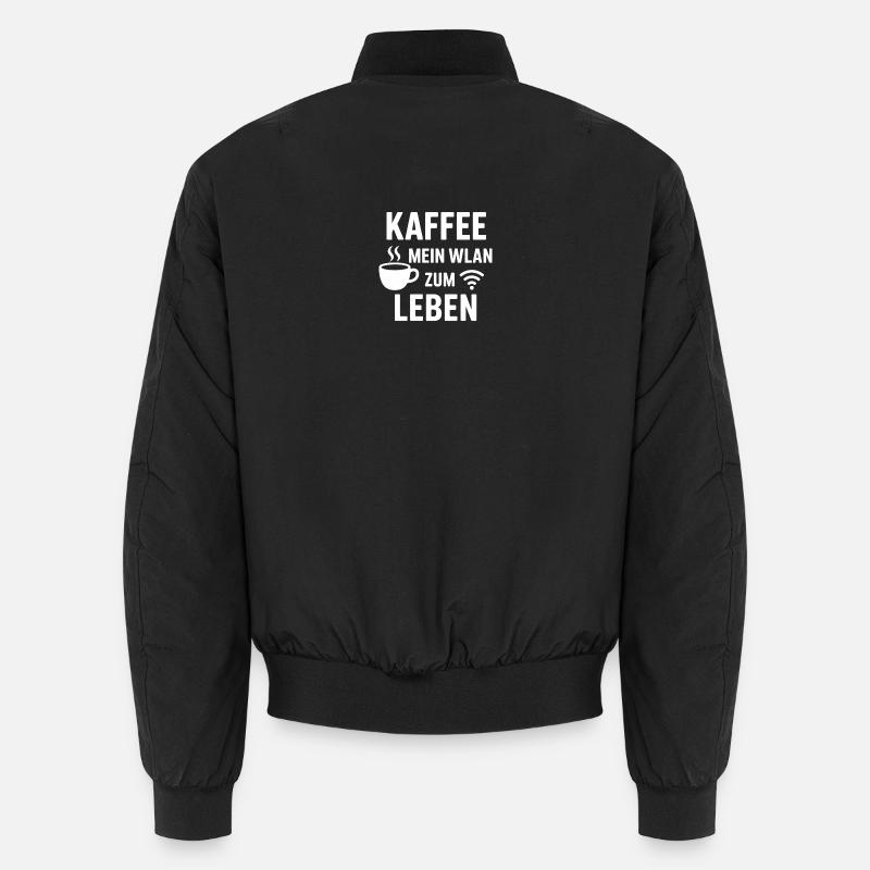 Kaffee WLAN Zum Leben - Unisex Bomberjacke - Schwarz
