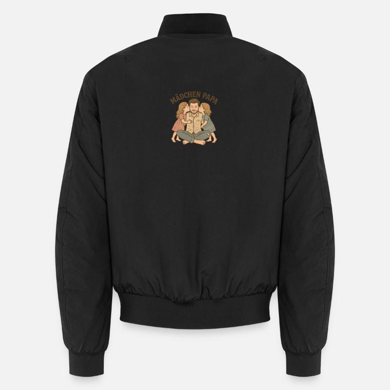 Fatherly love with two daughters - Unisex Bomber Jacket - black