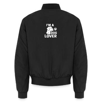 Je suis un amoureux 🐾 des chiens - Bomber unisexe - noir - Dos - AI Model Male 185 light (185cm)