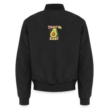 Toast à l’avocat Design pour bébé - Bomber unisexe - noir - Dos - AI Model Male 185 light (185cm)