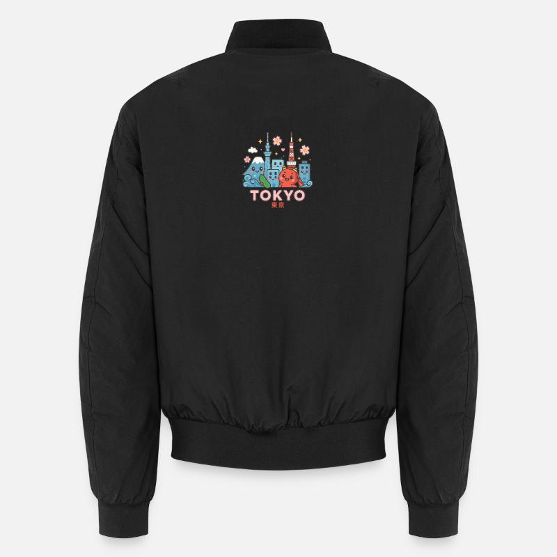Kawaii Tokyo Skyline - Unisex Bomberjacke - Schwarz