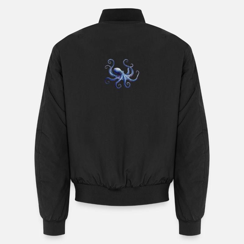 Pieuvre Majestueuse, Bleu et Violet Bomber unisexe