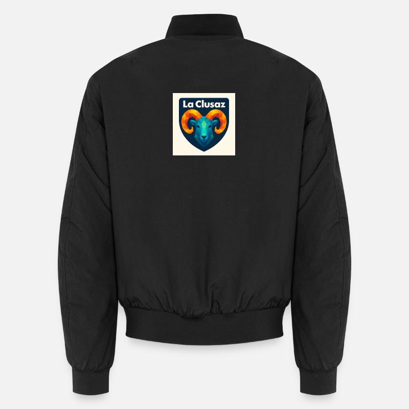 La Clusaz Geometric Ram Crest - Unisex Bomber Jacket - black