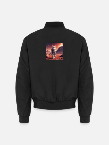 Cat astronaut on Mars - Unisex Bomber Jacket - black