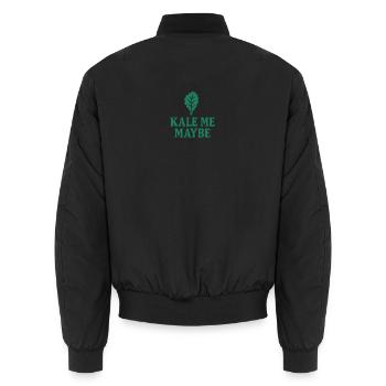 Kale Me Maybe – Lustiges Veggie Design - Unisex Bomberjacke - Schwarz - Hinten - AI Model Male 185 light (185cm)