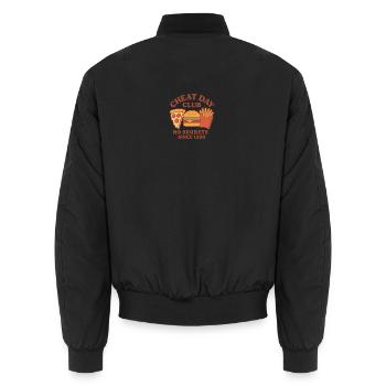 Cheat Day Club – Lustiges Retro Food Design - Unisex Bomberjacke - Schwarz - Hinten - AI Model Male 185 light (185cm)
