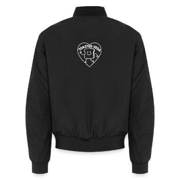 Toasted Veda Heart Smile - Unisex Bomber Jacket - black - Back - AI Model Male 185 light (185cm)