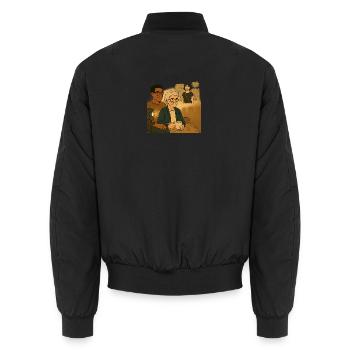 Mamie avec petit-fils - Bomber unisexe - noir - Dos - AI Model Male 185 light (185cm)