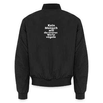 Kein Mensch will die inneren Werte vögeln - Unisex Bomberjacke - Schwarz - Hinten - AI Model Male 185 light (185cm)