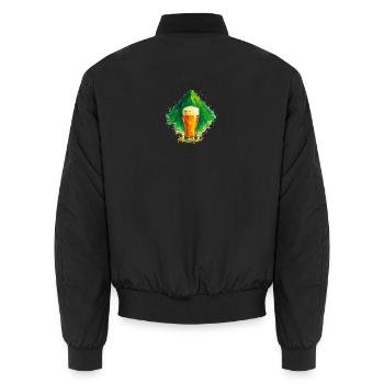 Beer in the mountain panorama - Unisex Bomber Jacket - black - Back - AI Model Male 185 light (185cm)