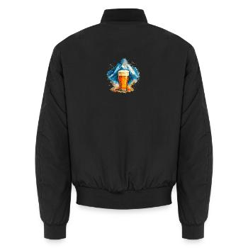 Bier im Berggipfel Aquarell - Unisex Bomberjacke - Schwarz - Hinten - AI Model Male 185 light (185cm)