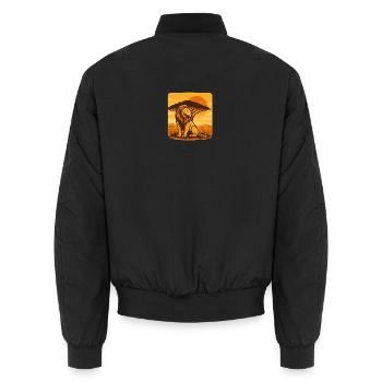 Lion avant le coucher du soleil dans la savane - Bomber unisexe - noir - Dos - AI Model Male 185 light (185cm)