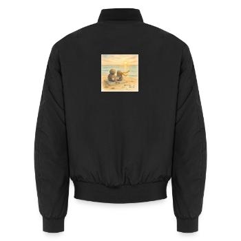 Sea Breeze Coffee Companions - Unisex Bomber Jacket - black - Back - AI Model Male 185 light (185cm)