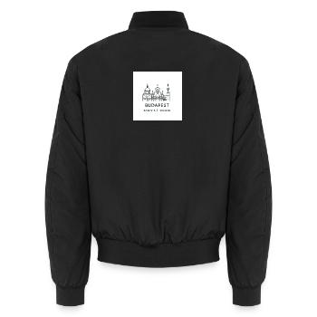 Budapest Linienkunst Silhouette Wahrzeichen - Unisex Bomberjacke - Schwarz - Hinten - AI Model Male 185 light (185cm)