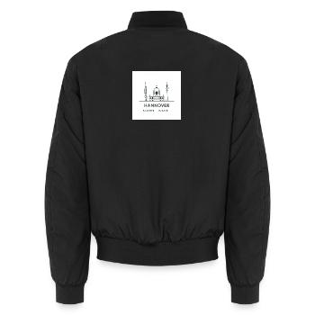 Silhouette d’art au trait de Hanovre Monument - Bomber unisexe - noir - Dos - AI Model Male 185 light (185cm)
