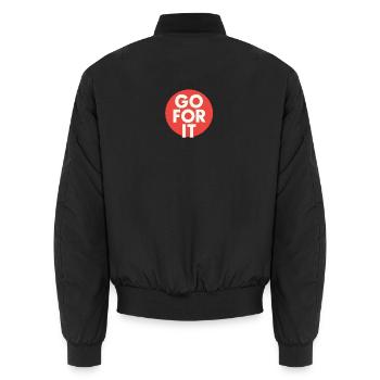 Go For It Typo - Unisex Bomber Jacket - black - Back - AI Model Male 185 light (185cm)