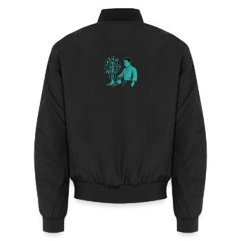 Satoshi Tree : les racines de la révolution crypto Bitcoin - Bomber unisexe - noir - Dos - AI Model Male 185 light (185cm)