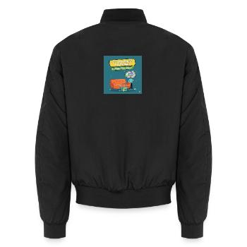 Gedankenkiste: humorvolle Prokrastination - Unisex Bomberjacke - Schwarz - Hinten - AI Model Male 185 light (185cm)