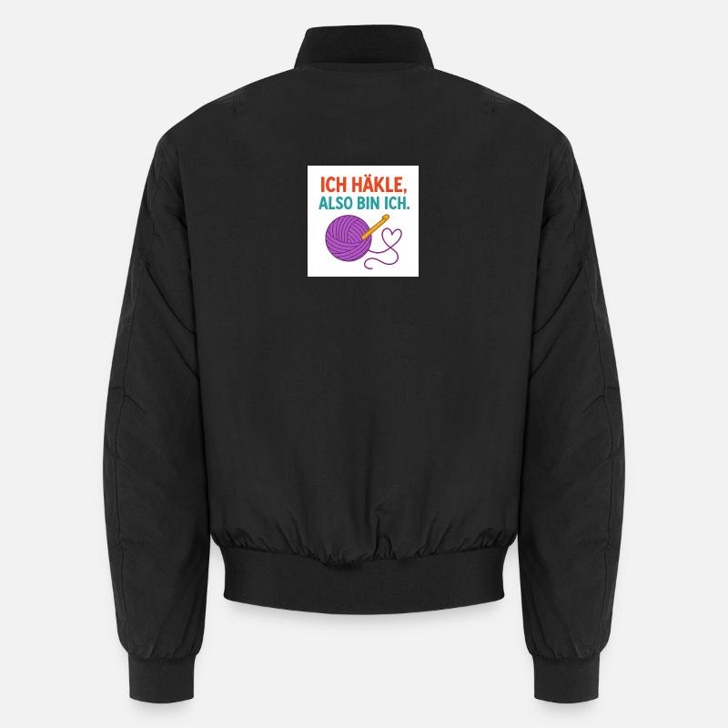 Ich häkle, also bin ich - Unisex Bomberjacke - Schwarz