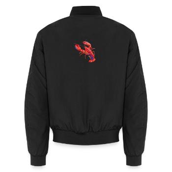 Roter Hummer, lebendige Aquarellillustration - Unisex Bomberjacke - Schwarz - Hinten - AI Model Male 185 light (185cm)