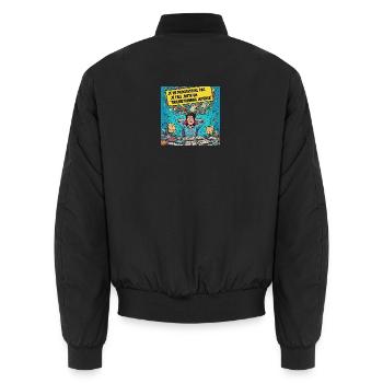 Brainstorming für intensive Pop-Art - Unisex Bomberjacke - Schwarz - Hinten - AI Model Male 185 light (185cm)