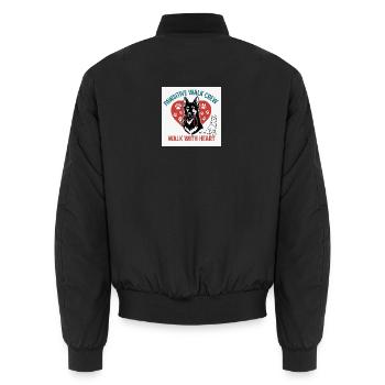Pawsitive Walk Crew Herzpfoten - Unisex Bomberjacke - Schwarz - Hinten - AI Model Male 185 light (185cm)