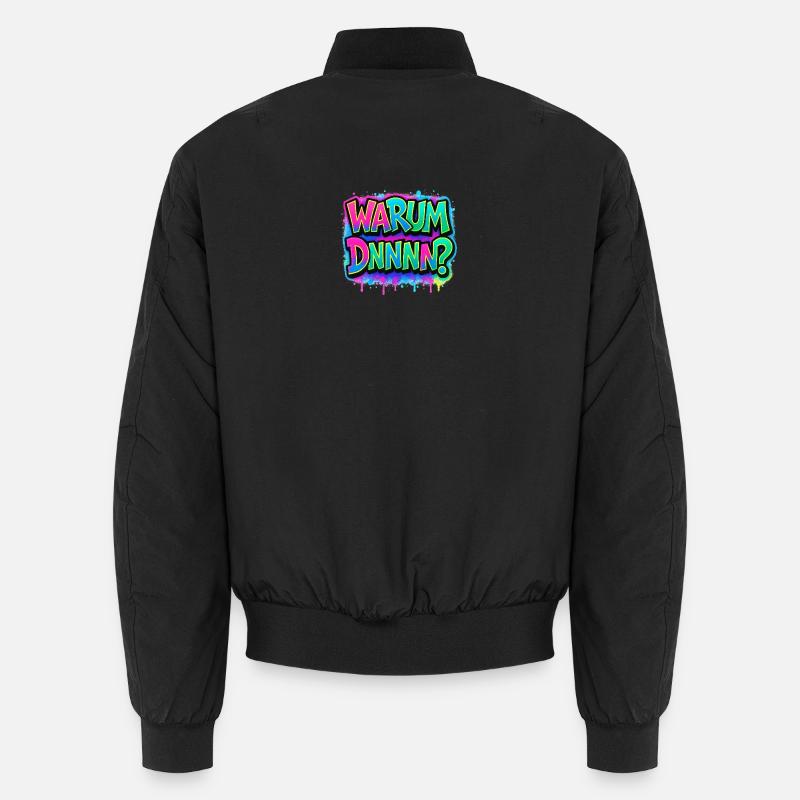 Warum DNNN? Neon Graffiti - Unisex Bomberjacke - Schwarz