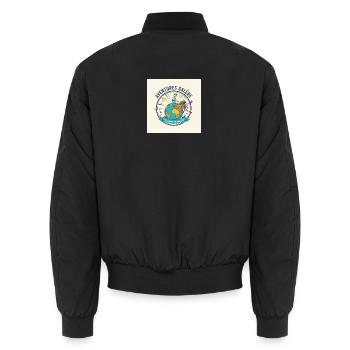 Adventures Galley World in Aktion - Unisex Bomberjacke - Schwarz - Hinten - AI Model Male 185 light (185cm)