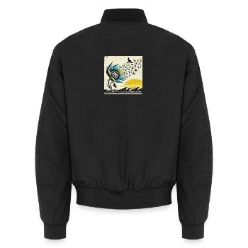 Bird migration - Unisex Bomber Jacket - black - Back - AI Model Male 185 light (185cm)