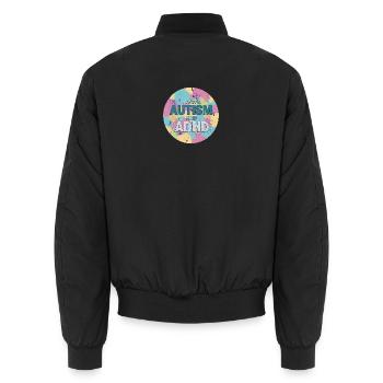 Ich habe Autismus und ADHS - Unisex Bomberjacke - Schwarz - Hinten - AI Model Male 185 light (185cm)
