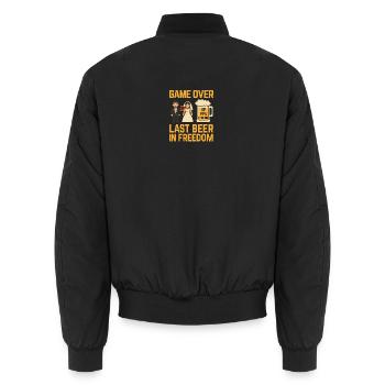Game Over Letztes Bier in Freiheit - Unisex Bomberjacke - Schwarz - Hinten - AI Model Male 185 light (185cm)