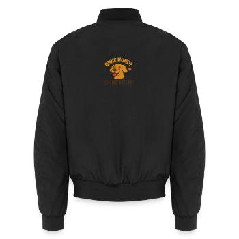 Ohne Hund? Ohne Mich! - Unisex Bomberjacke - Schwarz - Hinten - AI Model Male 185 light (185cm)