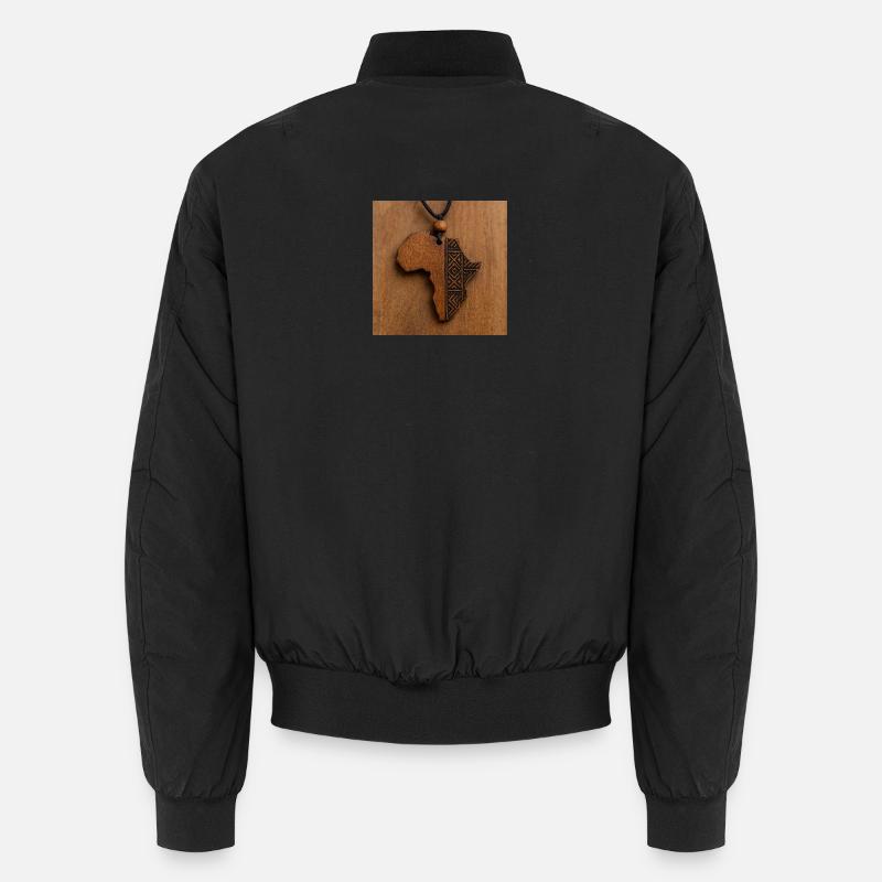 Afrika-Holzgraviertes Stammesmuster - Unisex Bomberjacke - Schwarz