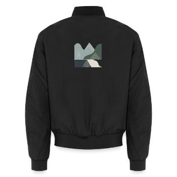 Geometrische Berglandschaften - Unisex Bomberjacke - Schwarz - Hinten - AI Model Male 185 light (185cm)