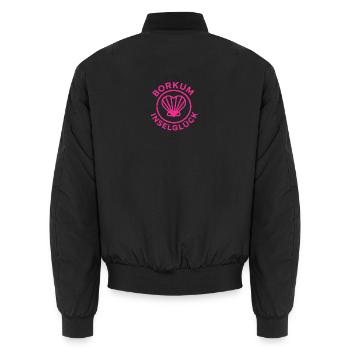 Herzmuschel Borkum Inselglück - Unisex Bomberjacke - Schwarz - Hinten - AI Model Male 185 light (185cm)