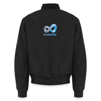 Holografische Unendlichkeit Loop - Unisex Bomberjacke - Schwarz - Hinten - AI Model Male 185 light (185cm)