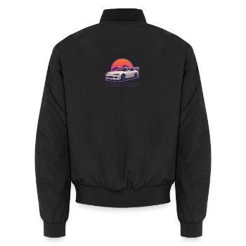 Road legend Sunset Drift - Unisex Bomber Jacket - black - Back - AI Model Male 185 light (185cm)