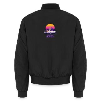 Night runner neon car - Unisex Bomber Jacket - black - Back - AI Model Male 185 light (185cm)
