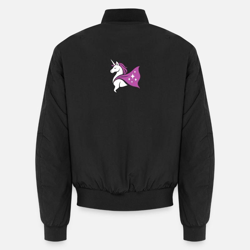 Unicorn with cape, magic in the heart Unisex Bomber Jacket