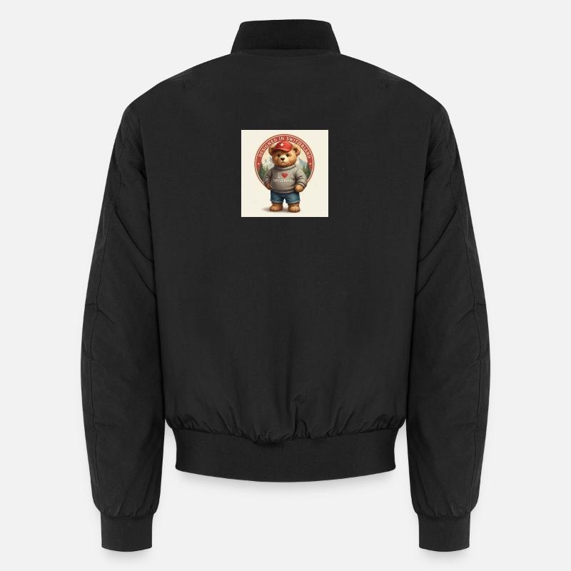 Schweizer Bär mit I Love Switzerland Unisex Bomberjacke