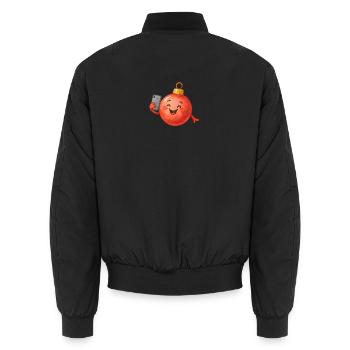 Selfie au Bal de Noël joyeux - Bomber unisexe - noir - Dos - AI Model Male 185 light (185cm)