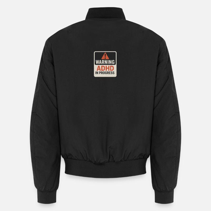 ADHS in Bearbeitung Warnung Unisex Bomberjacke