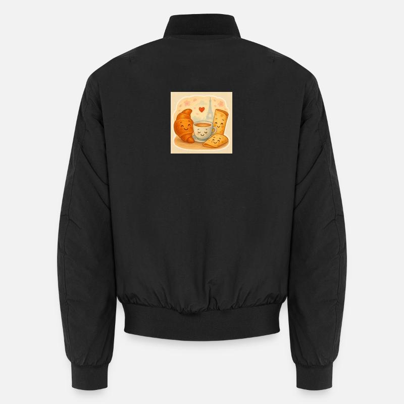 Paris Breakfast Cuddle - Unisex Bomber Jacket - black