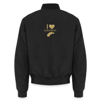 Ich liebe Santorini Gold - Unisex Bomberjacke - Schwarz - Hinten - AI Model Male 185 light (185cm)