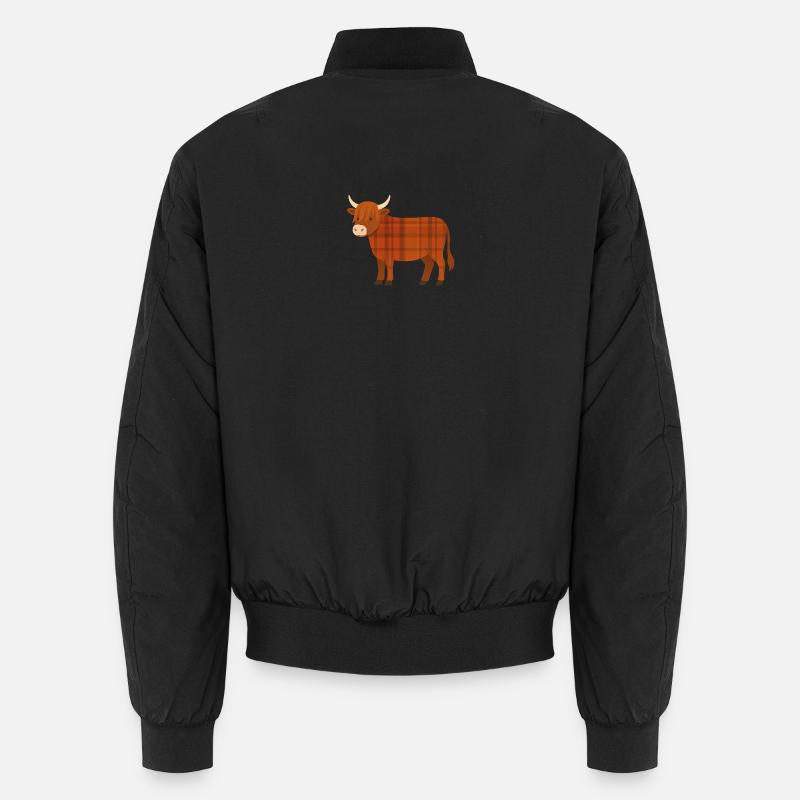 Warm tartan cow Unisex Bomber Jacket