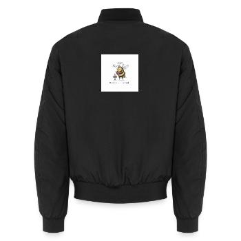 Bee Learns French: Méthinks - Unisex Bomber Jacket - black - Back - AI Model Male 185 light (185cm)