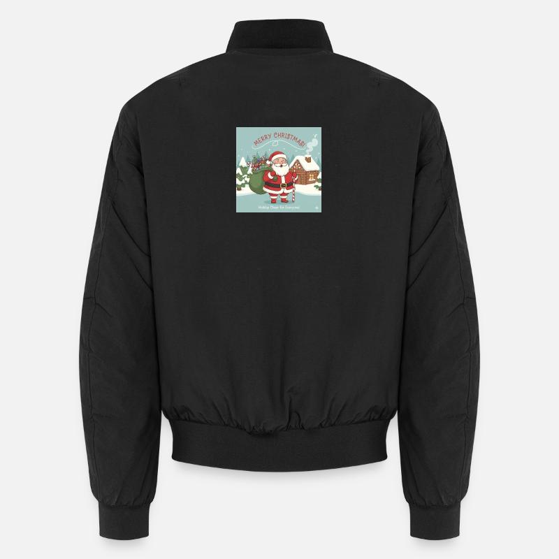 Weihnachts-Santa mit Sack und Zuckerstange - Unisex Bomberjacke - Schwarz